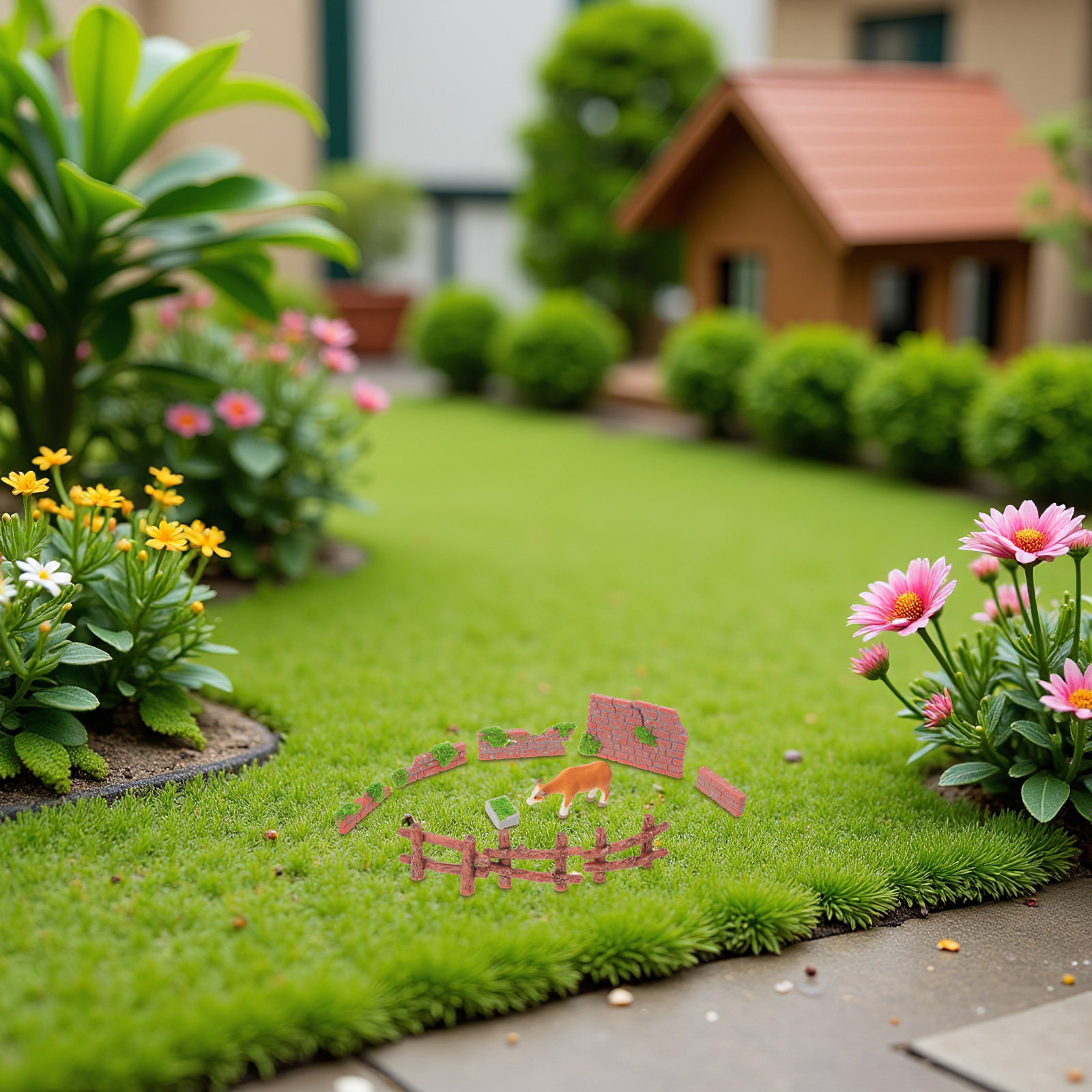 Bonsai Garden Landscape Design - รั้วสวนจิ๋ว 16 ชิ้น รั้วไม้ขนาดเล็ก ดีไซน์สมจริง สำหรับตกแต่งบอนไซ