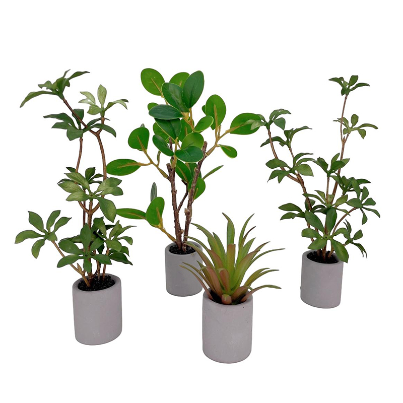 Bonsai Garden House - 1:6 Dollhouse Miniature กระถางต้นไม้สีเขียวใบพืชหม้อบอนไซบ้านสวนตกแต่งของเล่นตุ๊กตาอุปกรณ์เสริม House