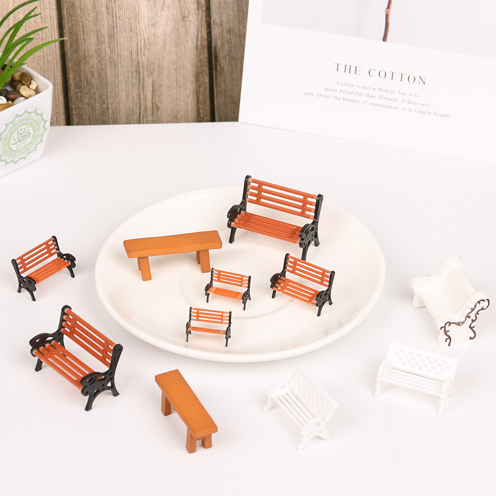 Bonsai Garden House - 1PC เรซิ่น Miniature Bench สตูล Micro