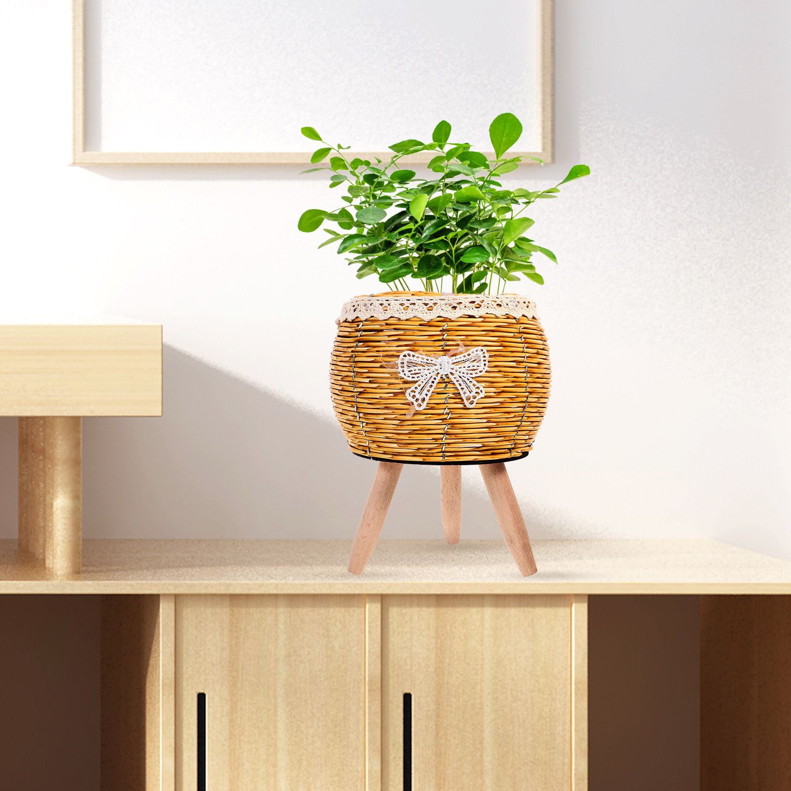 ขาตั้งกระถางต้นไม้ไม้สาน ขาตั้ - Bonsai Garden Display บทวิจารณ์และราคา
