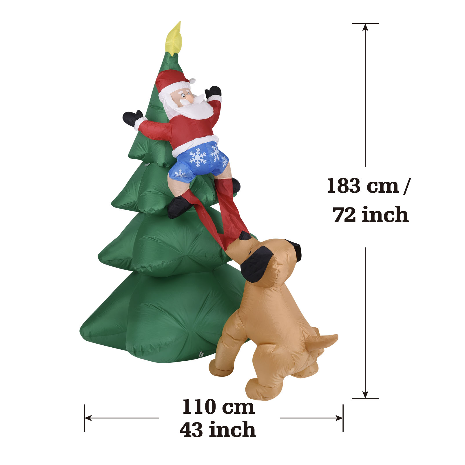 ตุ๊กตาสุนัขเป่าลมคริสต์มาส พร้ - Bonsai Garden Tree บทวิจารณ์และราคา