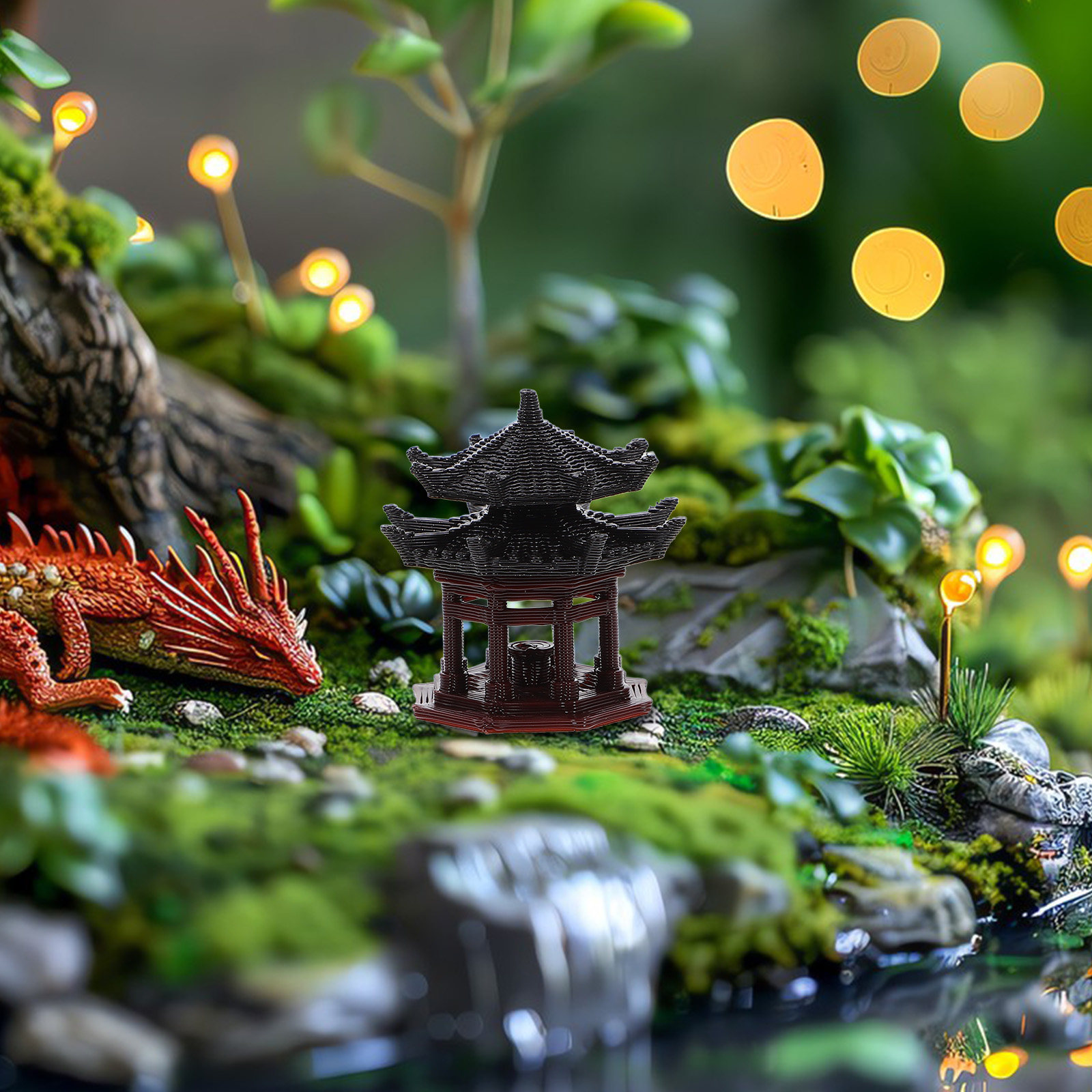 ของตกแต่งพลาสติกประณีต รูปศาจจ - Bonsai Garden Landscape Design บทวิจารณ์และราคา