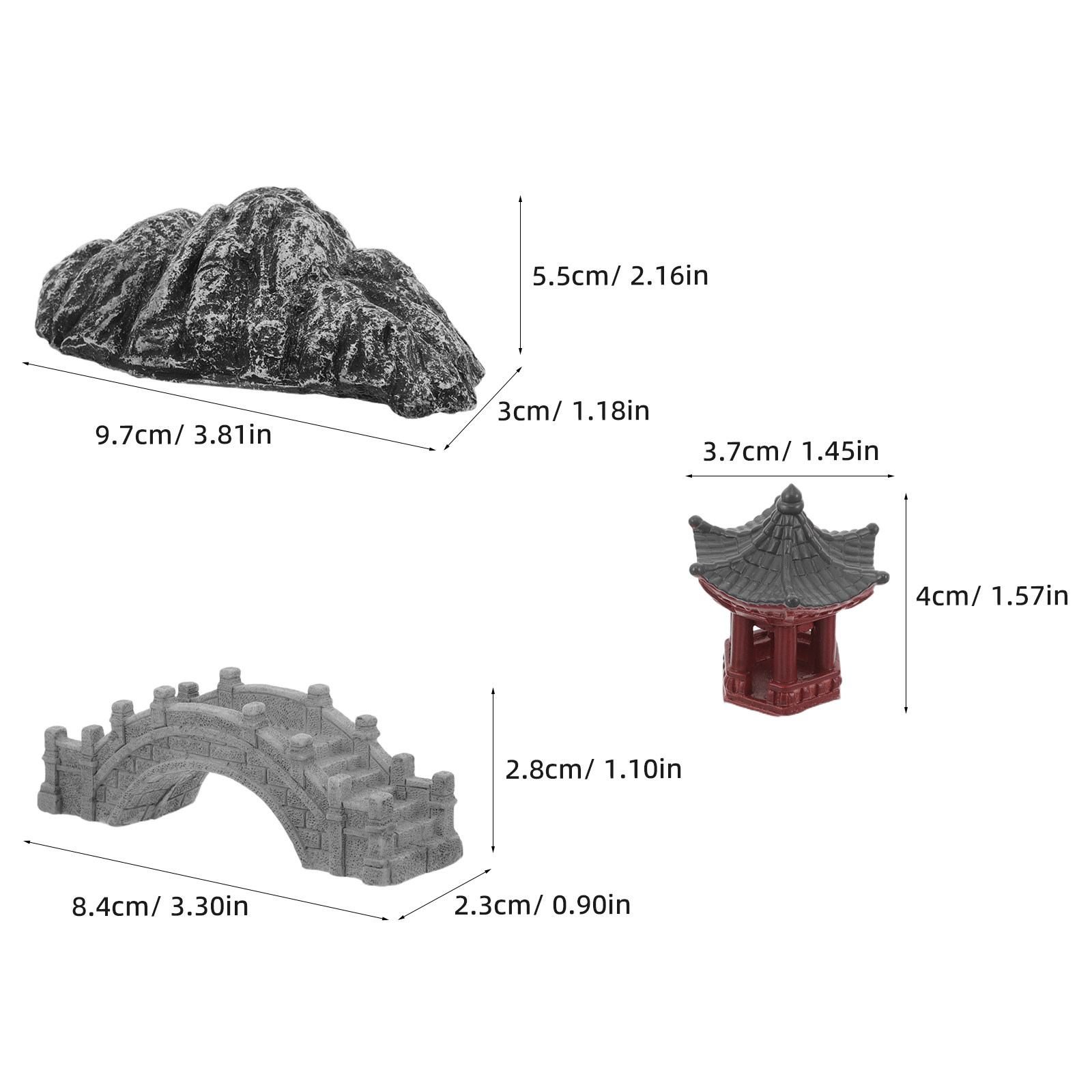 1 ชุด สะพานหินจีนจิ๋ว ของตกแต่ - Bonsai Zen Garden Set บทวิจารณ์และราคา