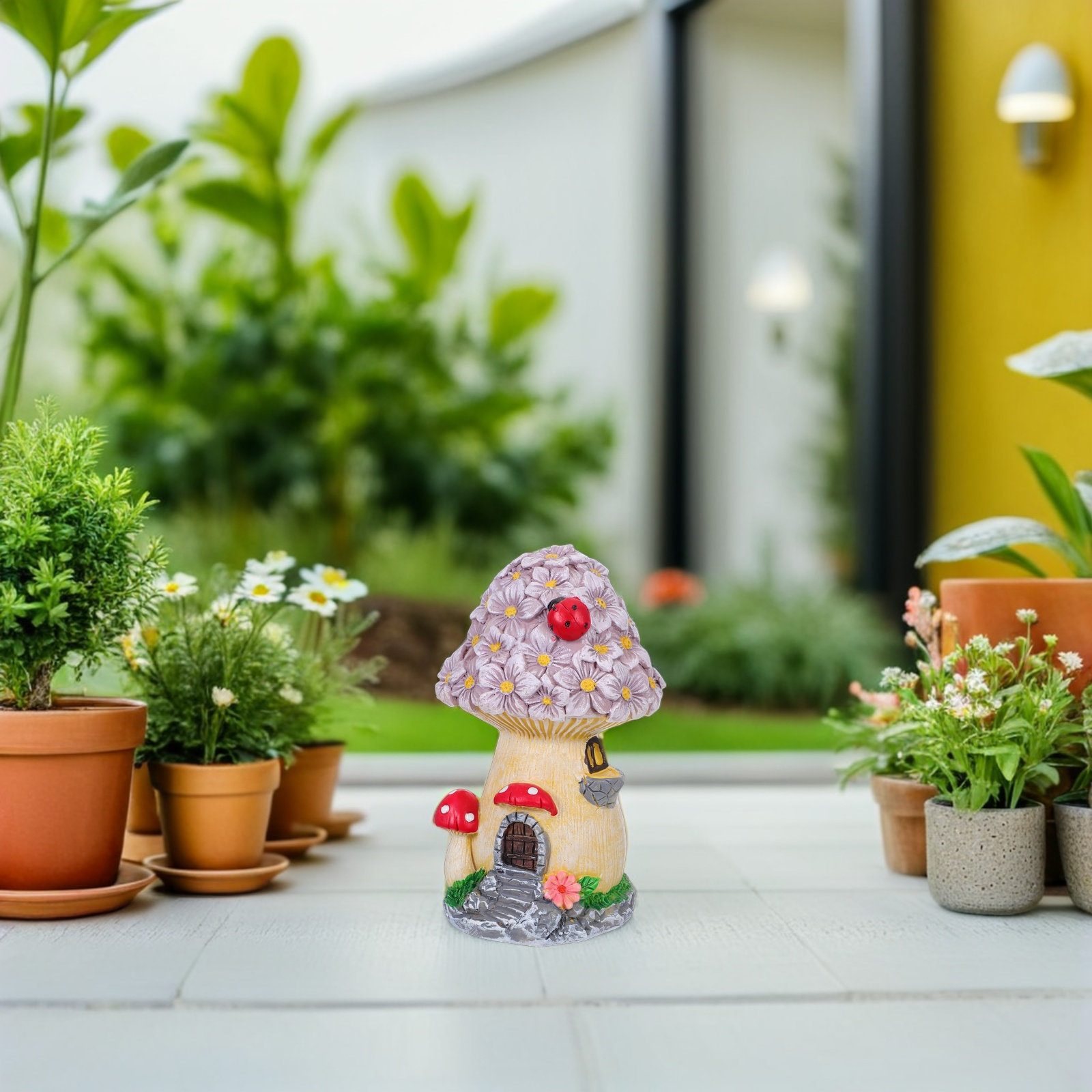 บ้านเห็ดเรซินกันน้ำสำหรับตกแต่ - Bonsai Garden House บทวิจารณ์และราคา