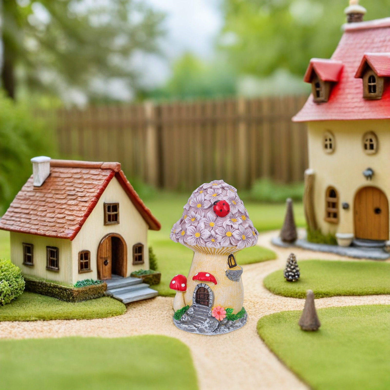 บ้านเห็ดเรซินกันน้ำสำหรับตกแต่ - Bonsai Garden House บทวิจารณ์และราคา